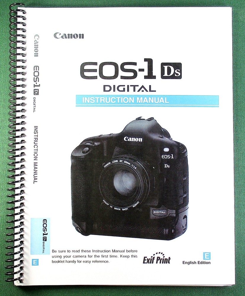 Canon EOS-1 DS Instruction Manual: 176 Pages & Protective Covers!