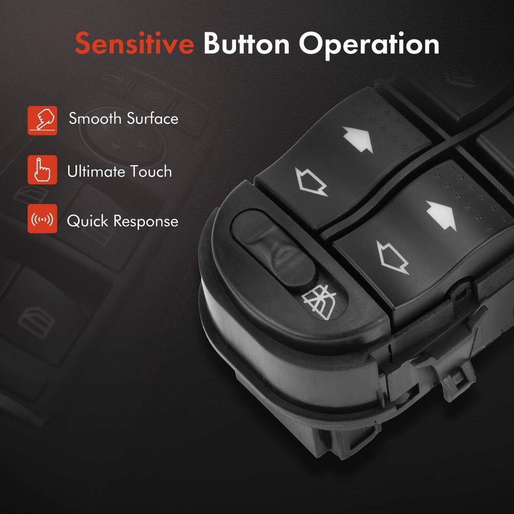 New Black Front Driver Side Power Window Switch for Ford Focus 2000-2007 4 Door