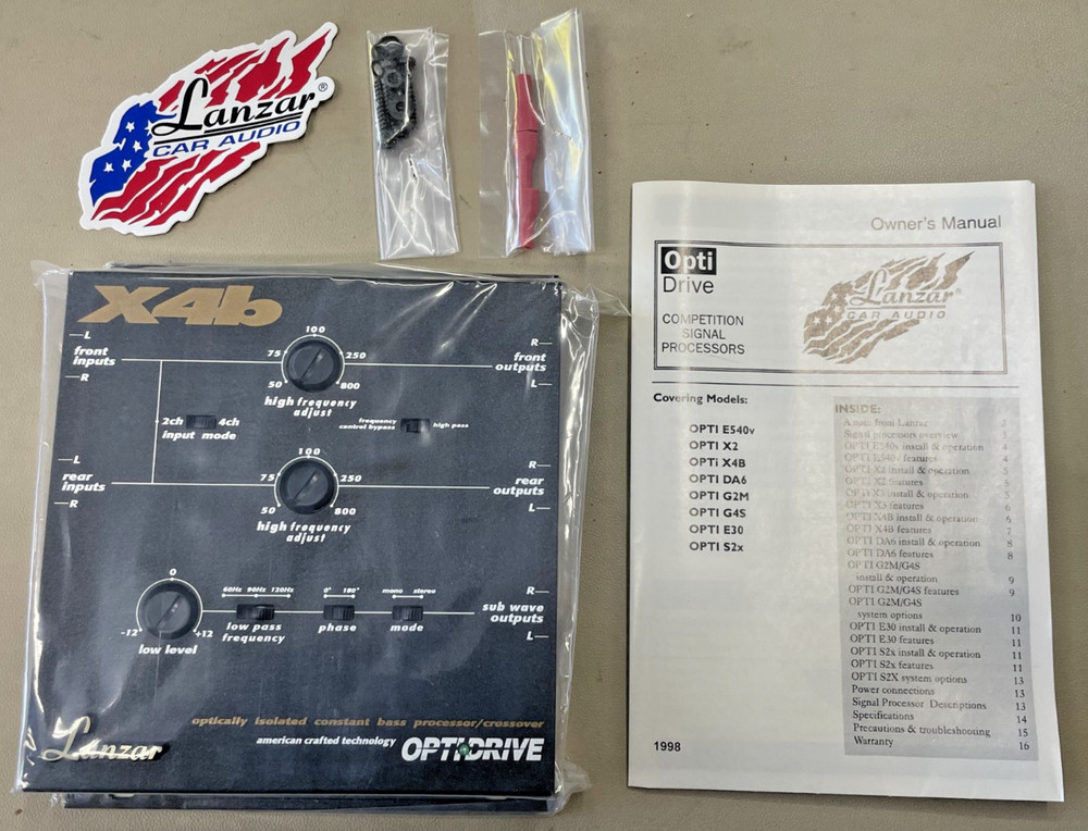 Old School Lanzar X4b — Optically Isolated Constant Bass Processor/Crossover,NOS