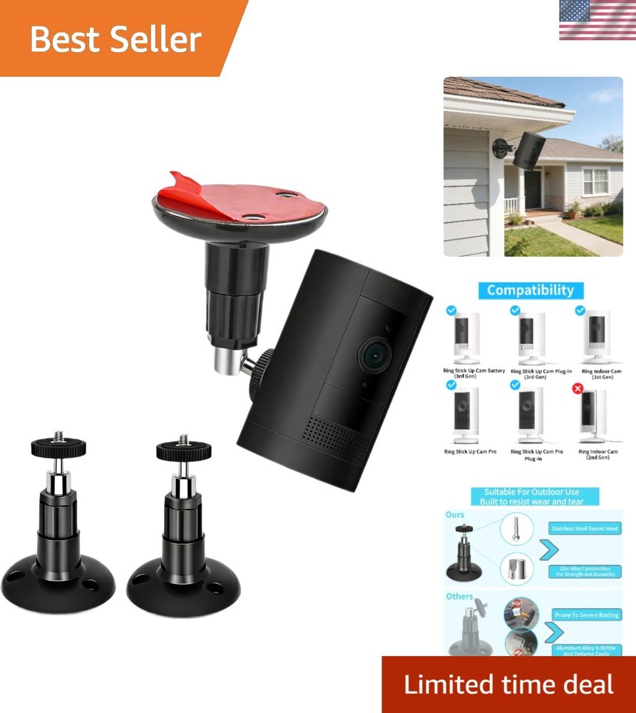 2 Pack Adjustable Security Wall Mount for Ring Camera&Stick Up Cam Battery,In...
