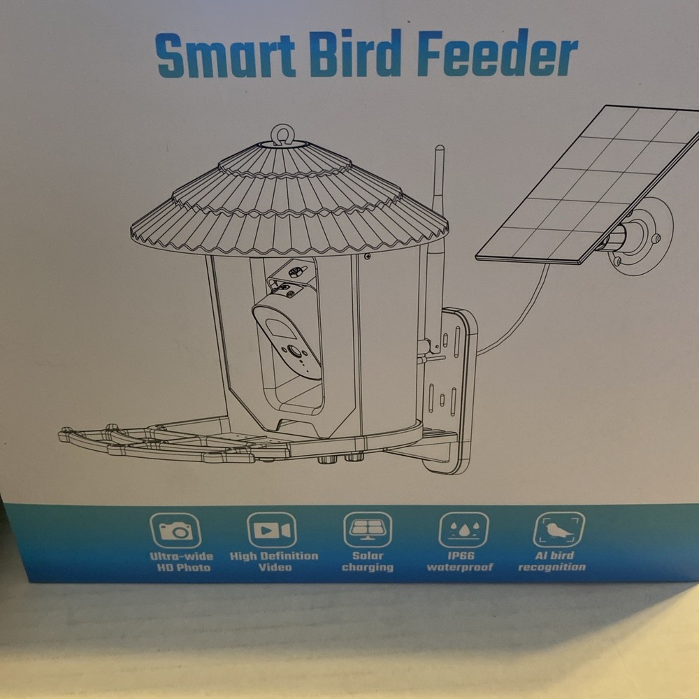 Smart Bird Feeder w/ Camera Bird Watching Auto Capture Videos & Motion Detection