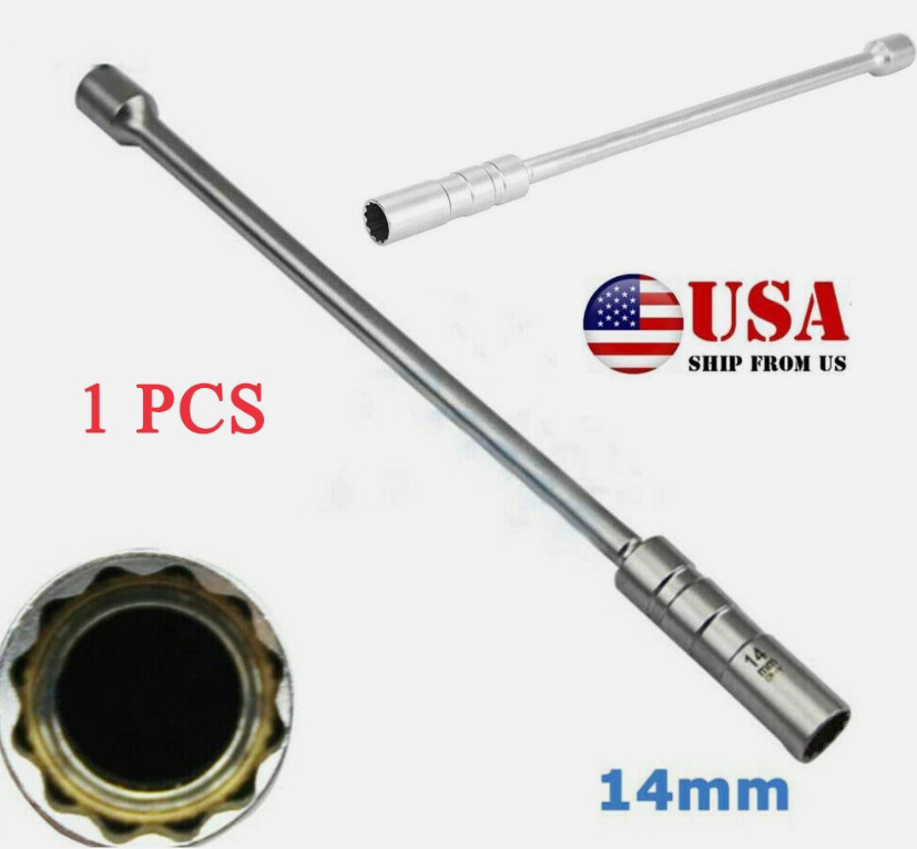 14mm Joint 3/8" Thin Wall Spark Plug Sleeve Socket Removal Tool For Audi BMW VW