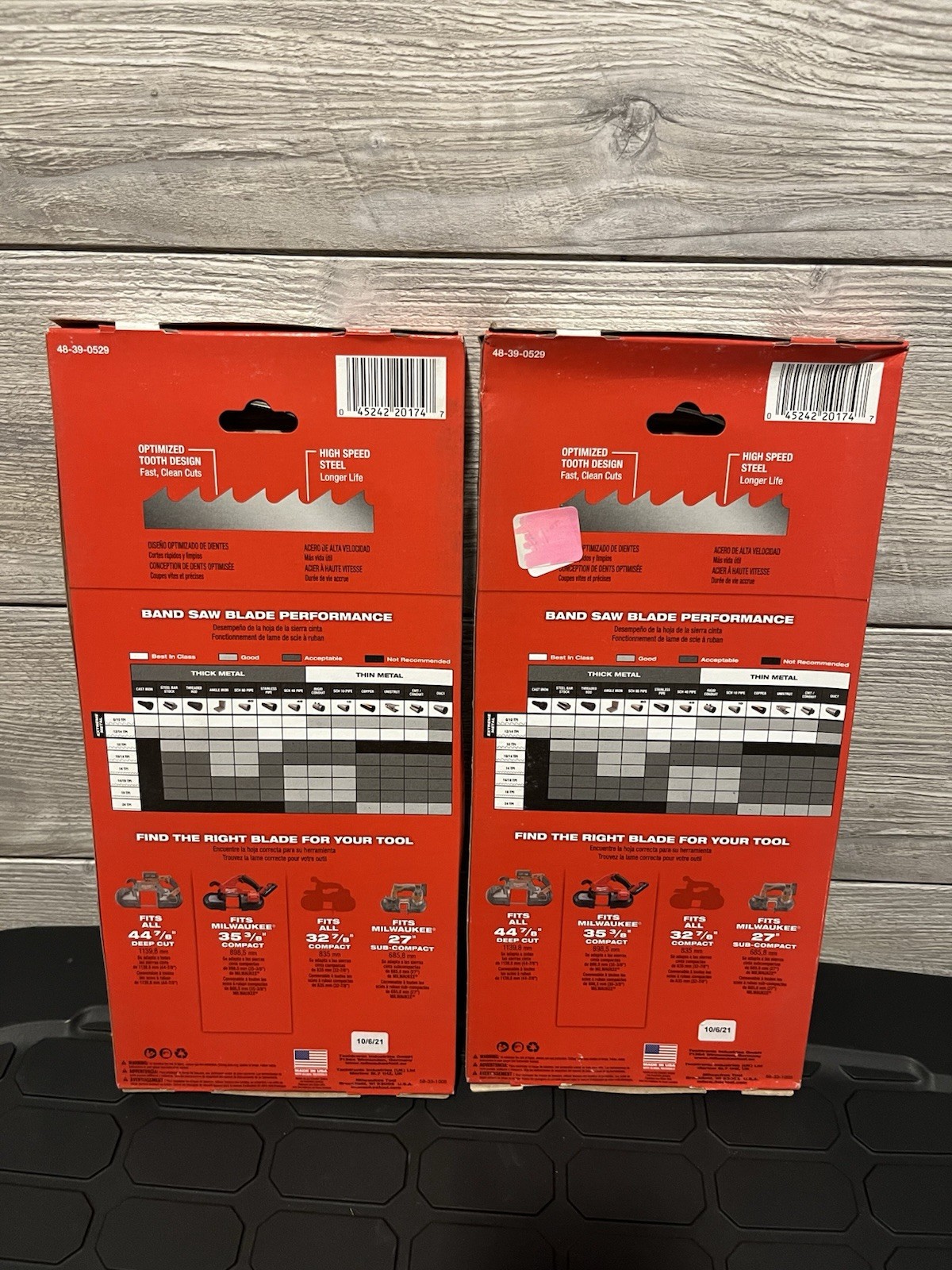 Lot Of (2) Milwaukee 48-39-0529 18 TPI Compact Portable Band Saw Blade 3-Pack