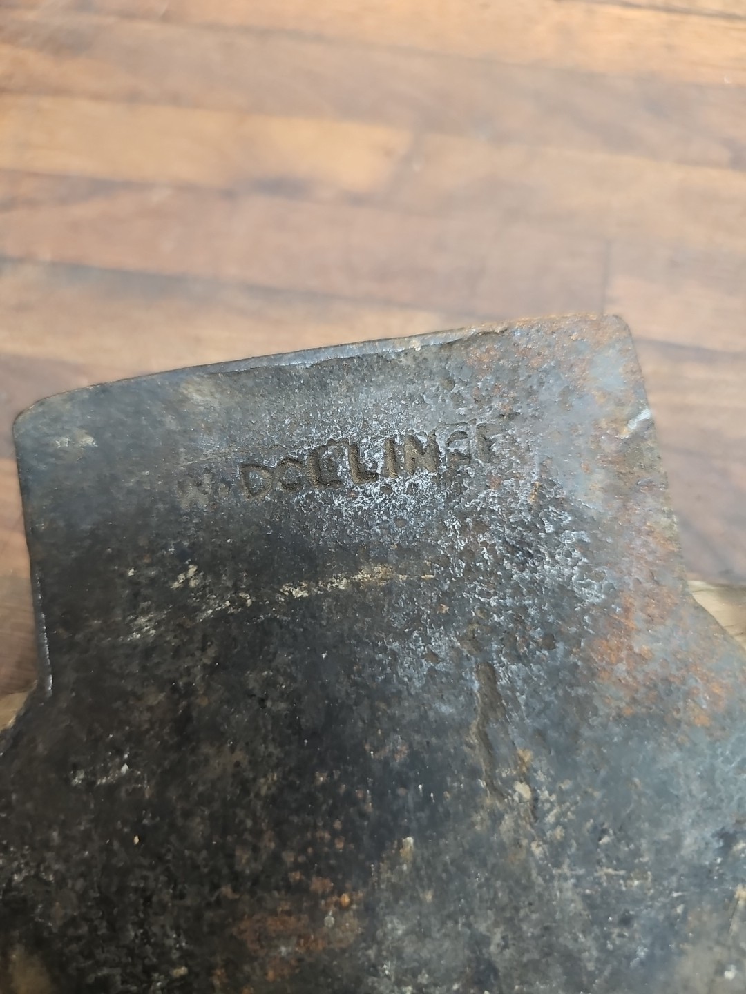 R22- Antique W. Dellinger Hand Forge Broad Axe - LANCASTER PA 1860s - 6 lb 8 oz