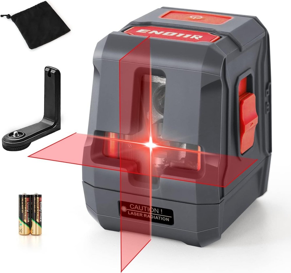 High Precision Red Laser Level - Portable Self-Leveling Tool with Carrying Pouch