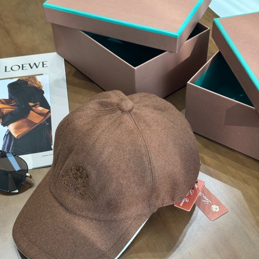 Loro Piana wool baseball cap, new versatile classic retro style.