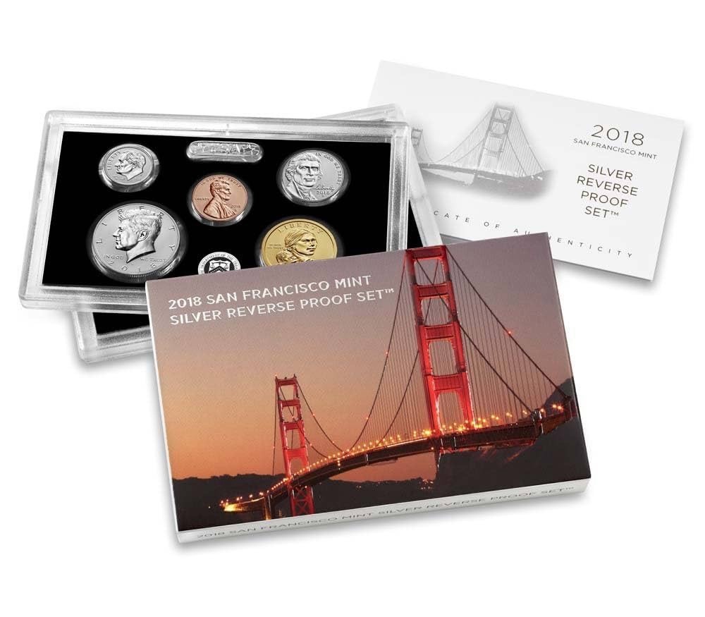 Silver Reverse Proof Set 2018 90% Silver Uncirculated 10 Coin Set OGP With COA