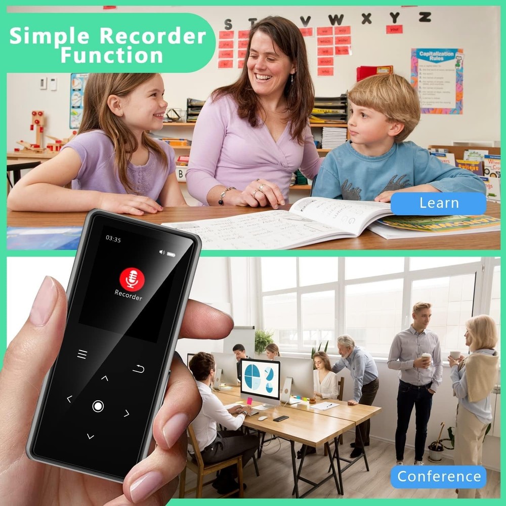 Wireless 64GB MP3 Player with HD Speaker, Voice Recorder & E-Book Functionality