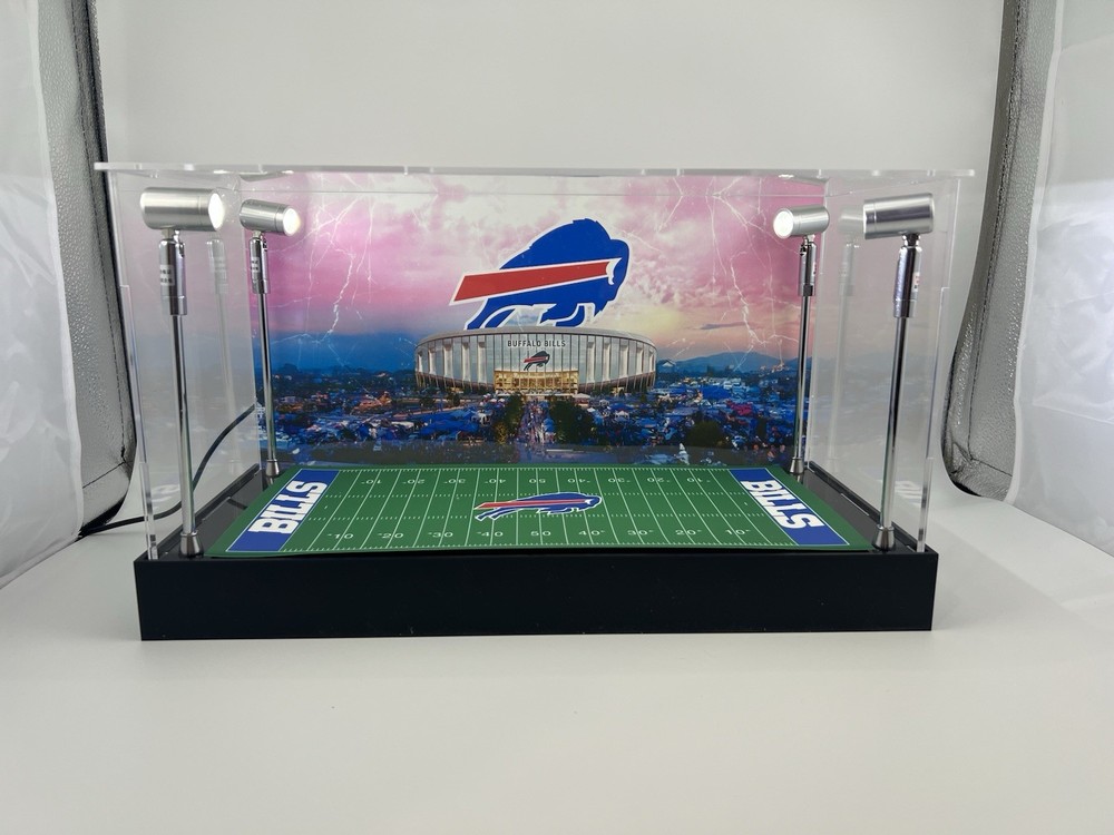 Buffalo Bills Custom 2 Mini Helmet Display Case W/ LED Lights