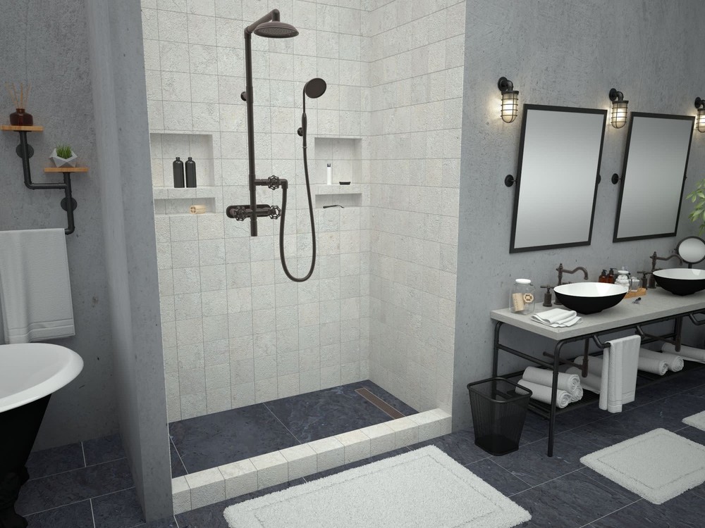 Tile Redi RT3648R-PVC Redi Trench 48" x 36" Rectangular Shower - Tileable