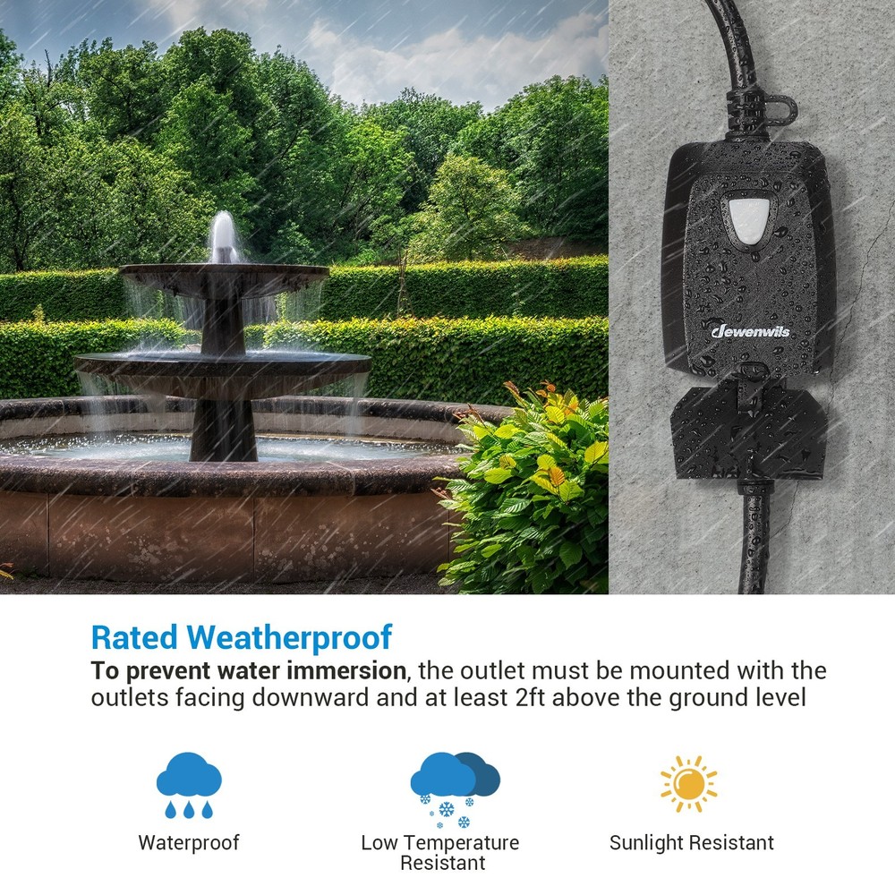 DEWENWILS Wireless Remote Control Electrical Outlet Switch Outdoor Indoor