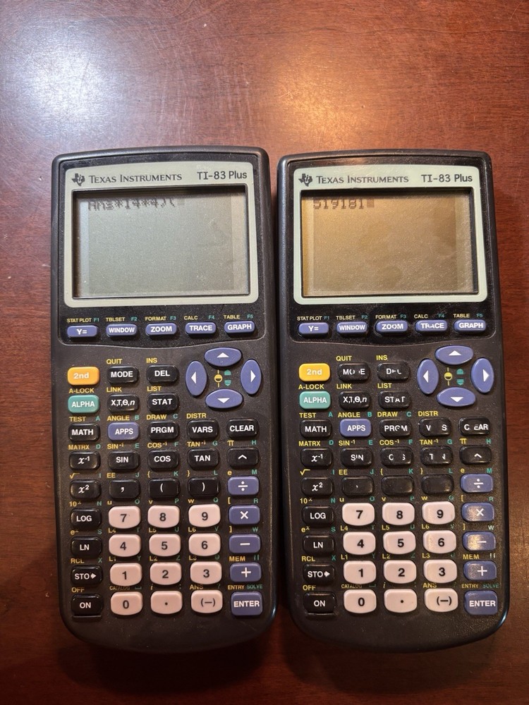 (2) Texas Instruments Ti-83 Plus Graphing Calculators Both Work