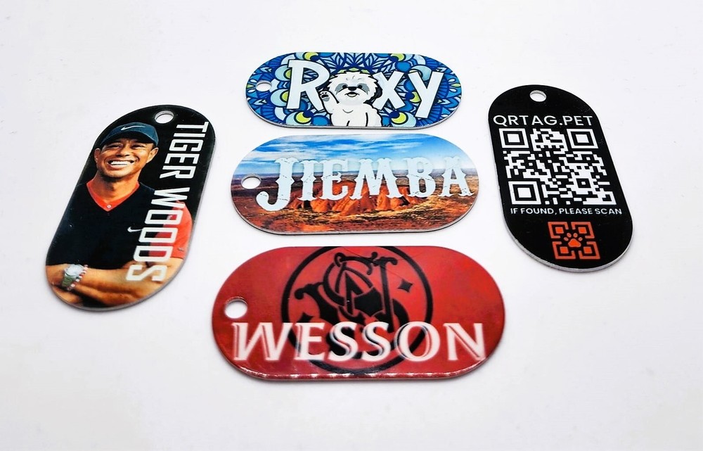 Ultimate customizable pet tag. No monthly fee. QR Code. SMS Notify With GPS
