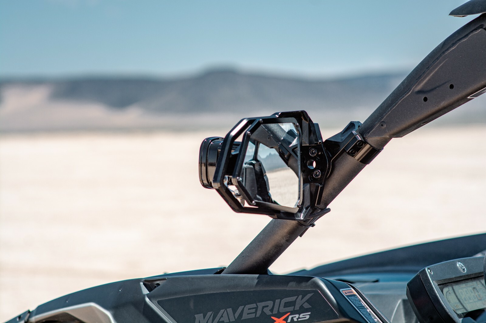 Chupacabra Offroad Cuero Race Mirrors + Amber LED Lights 1-7/8" OD Tube-Black