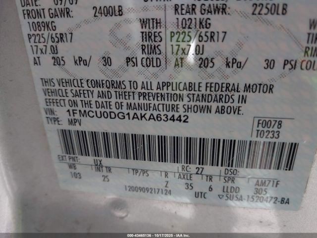 Fuse Box Engine VIN G 8th Digit Fits 10 ESCAPE 4914579