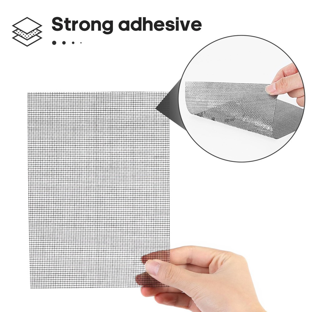 Secopad 5" x 7" Black/Grey Screen Repair Kit, 6 PCS Window Screen Patch Repai...