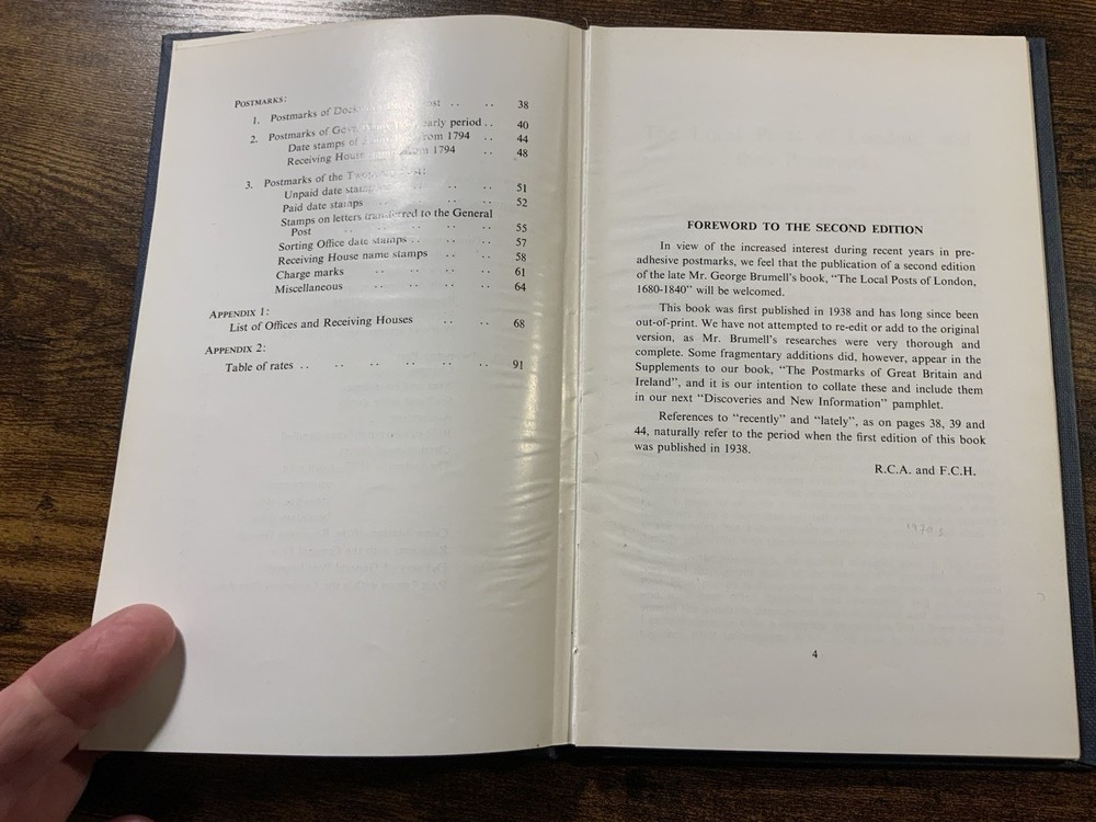The Local Posts Of London 1680-1840 By G Brunel Hardback Postal History Book