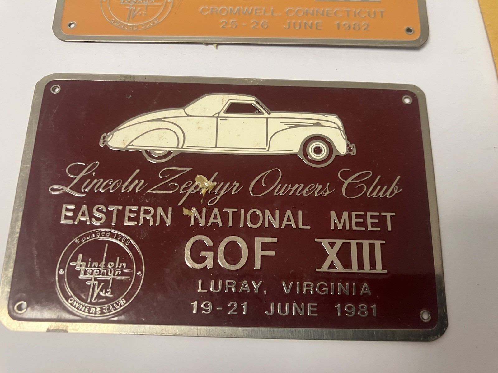 Vintage Car Show Metal Dash Plaque Lot Of 13. PA,VA 80’s