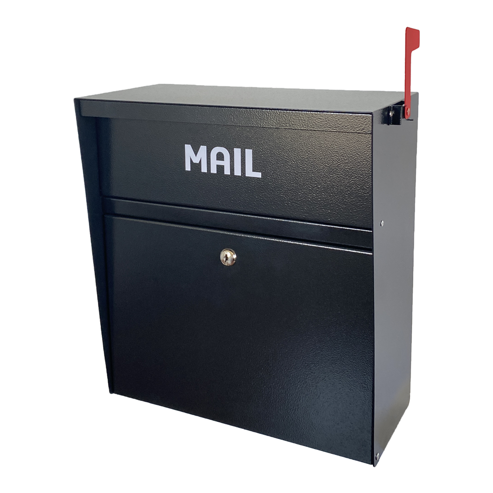 Rainproof Wall Mount Mailbox with Outgoing Mail Flag and Holder Locking Mailbox