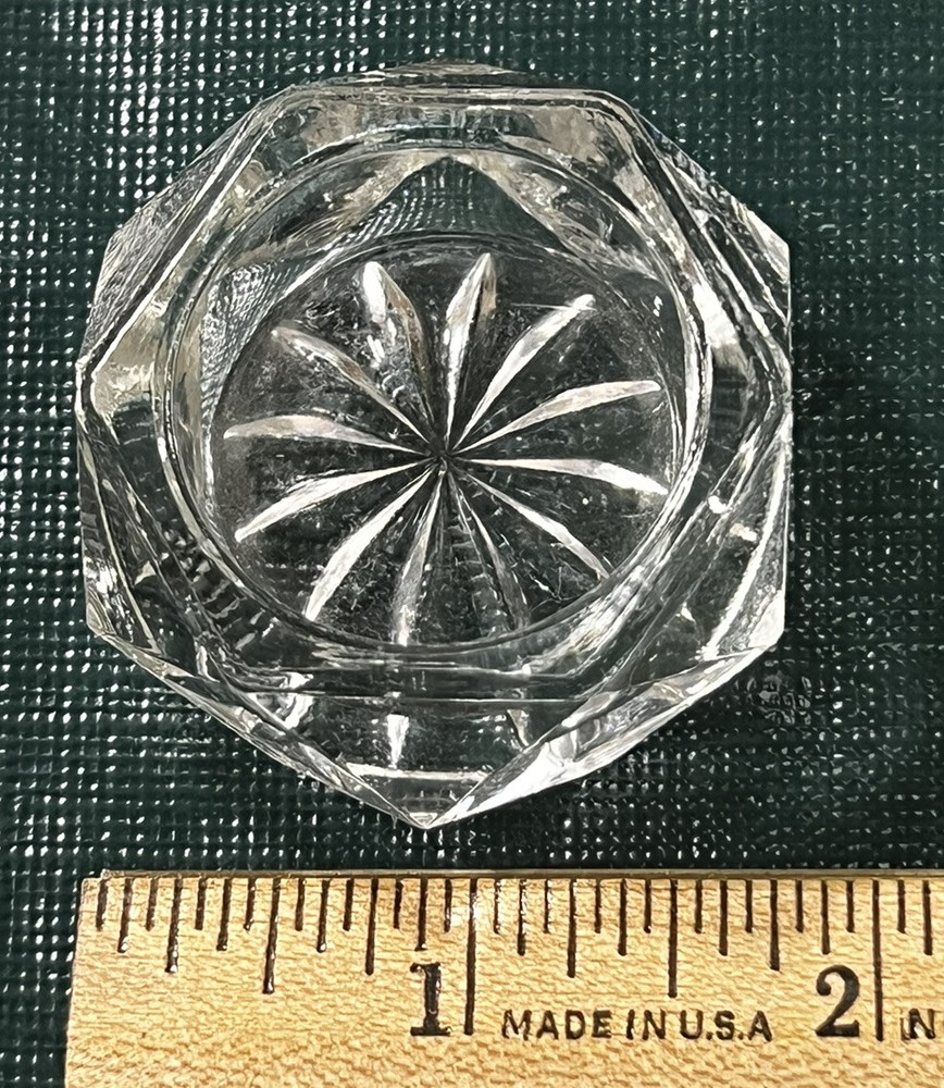 2 Glass Salt Dips Starburst Pattern
