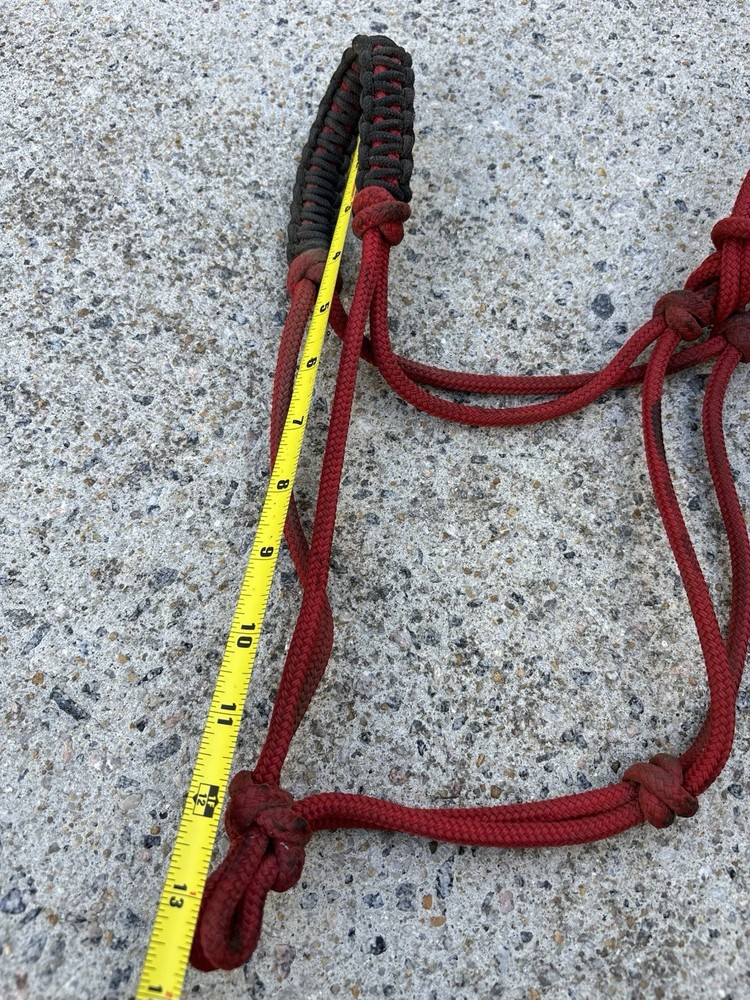 USED/DIRTY Red/Black Horse Rope Halter