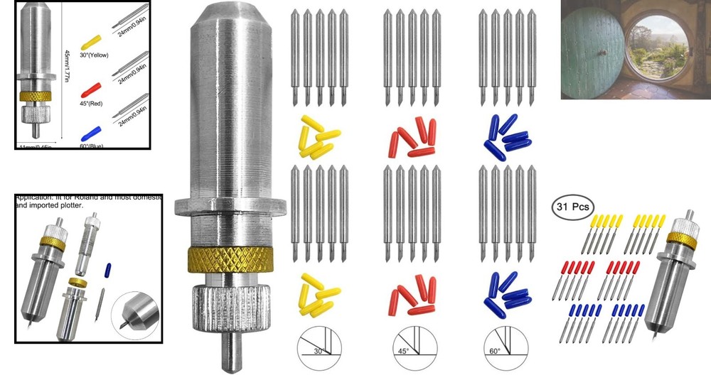 Durable Tungsten 30/45/60 Degree Blades - Complete Cutting Solution for Plotters