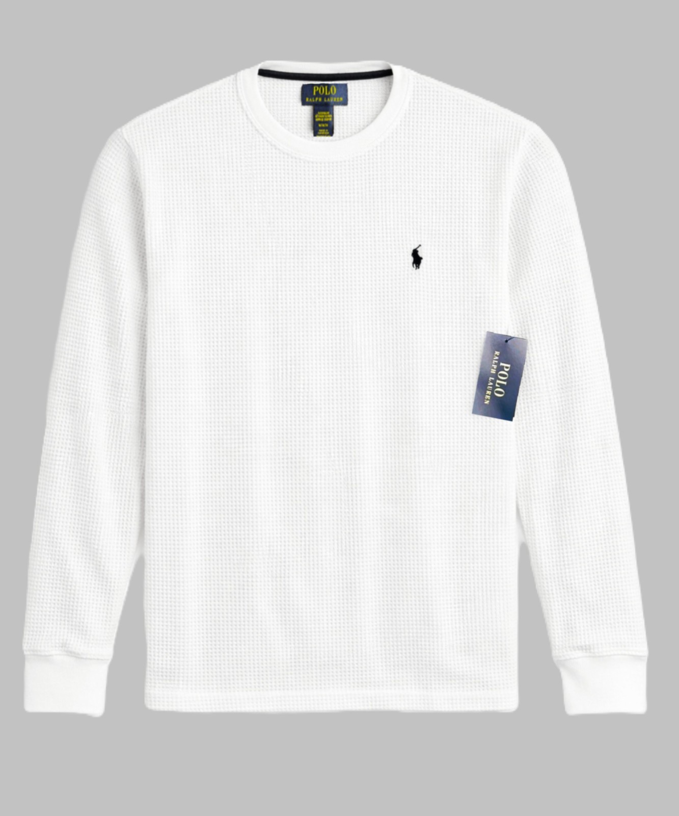 NWT - POLO RALPH LAUREN Mens Waffle Knit Thermal Long Sleeve Shirt WHITE - S-XXL