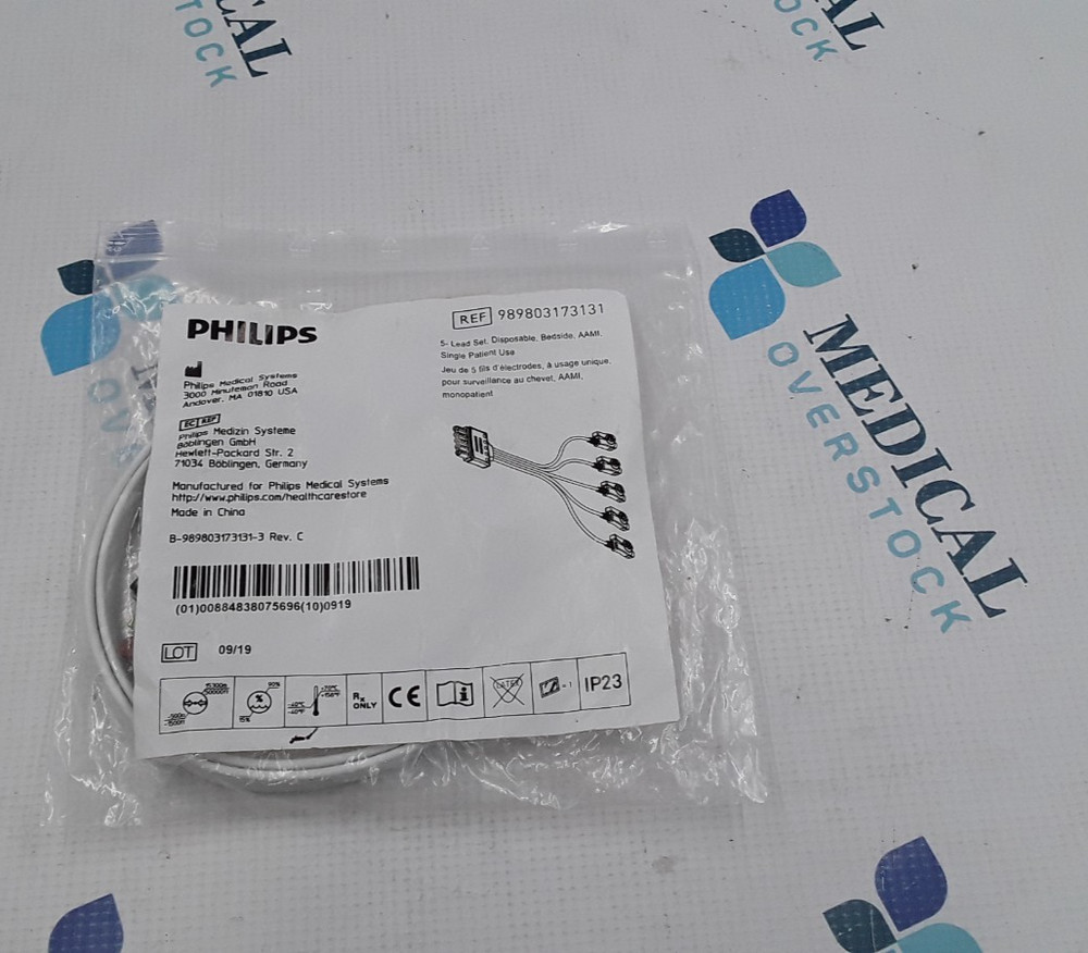 Philips 5 lead Set Disposable AAMI Single Use REF 989803173131