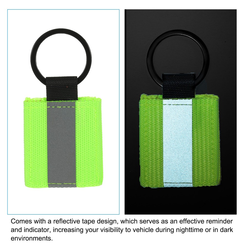 9 Pcs Reflective Keychain Tags, Reflective Zipper Pulls, Green