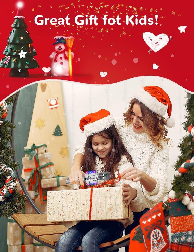 Portable Wireless Karaoke Microphone for Kids