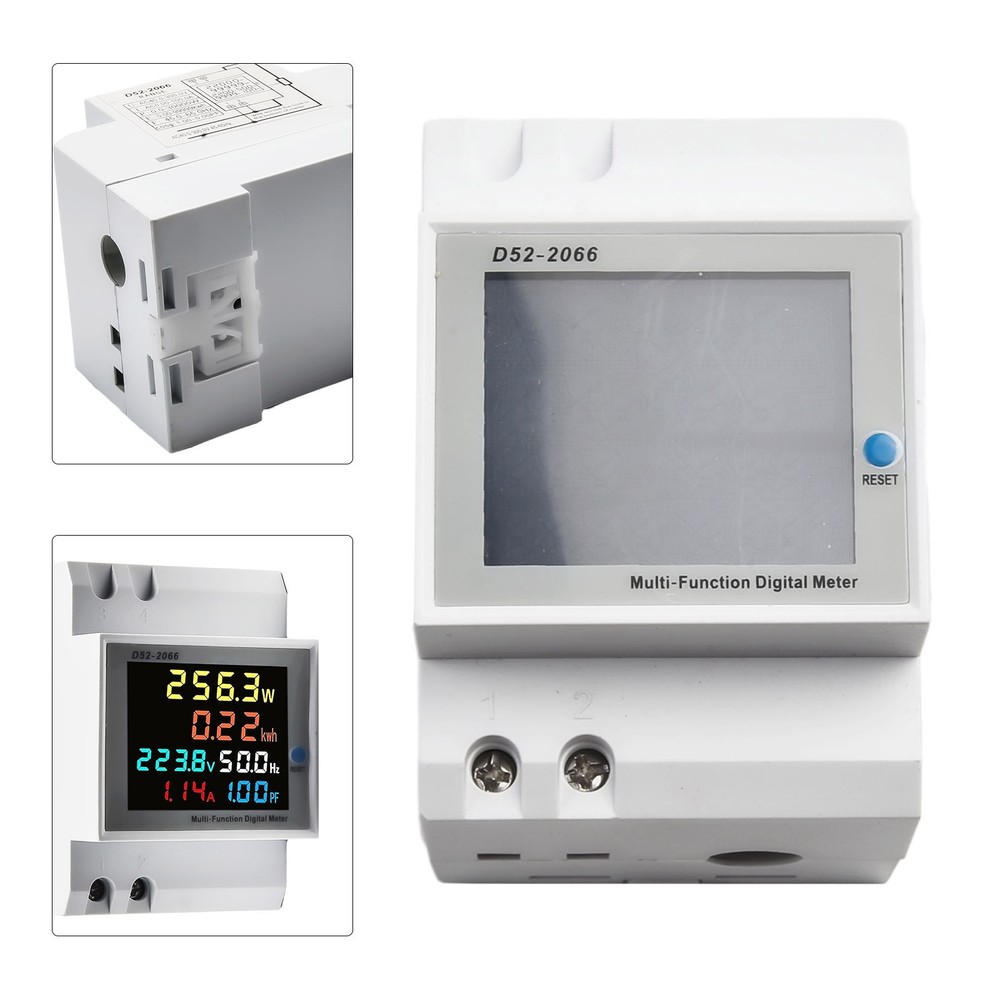 High Precision 100A DIN Rail AC Power Meter With Integrated Current Transformer