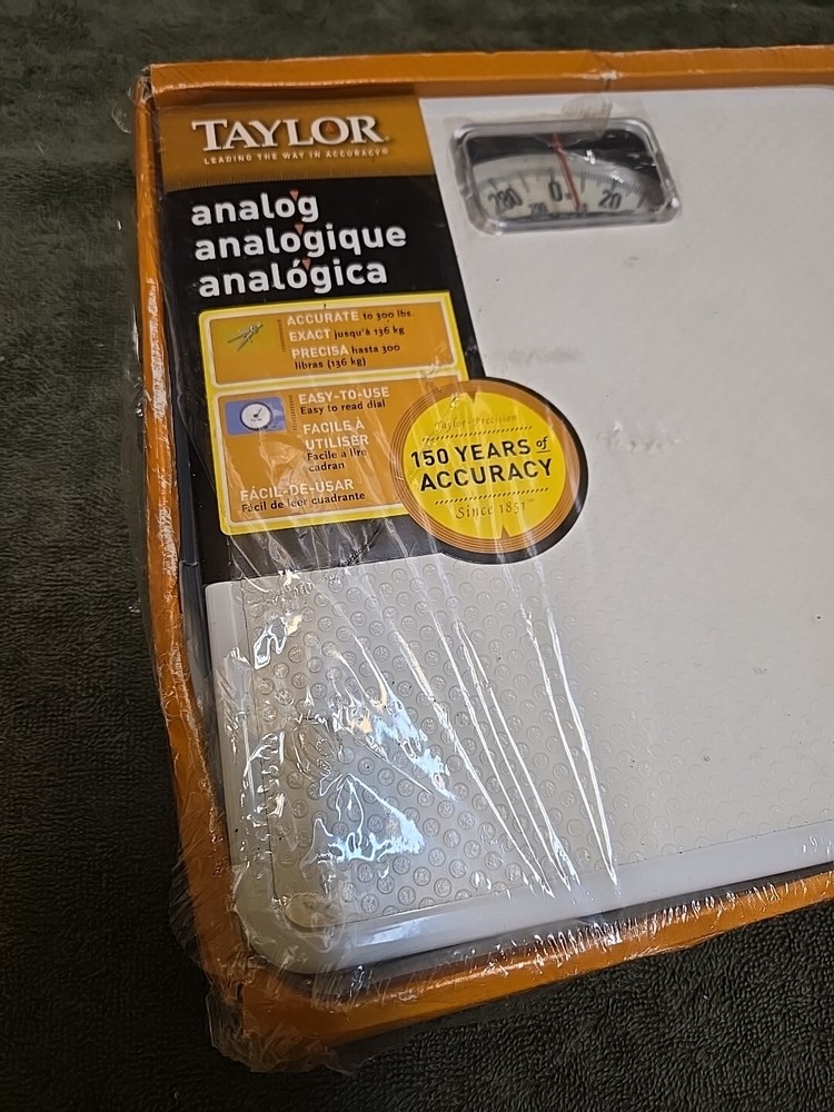 Taylor Scale Basic Analog 300 Pounds Capacity Solid Steel Base White