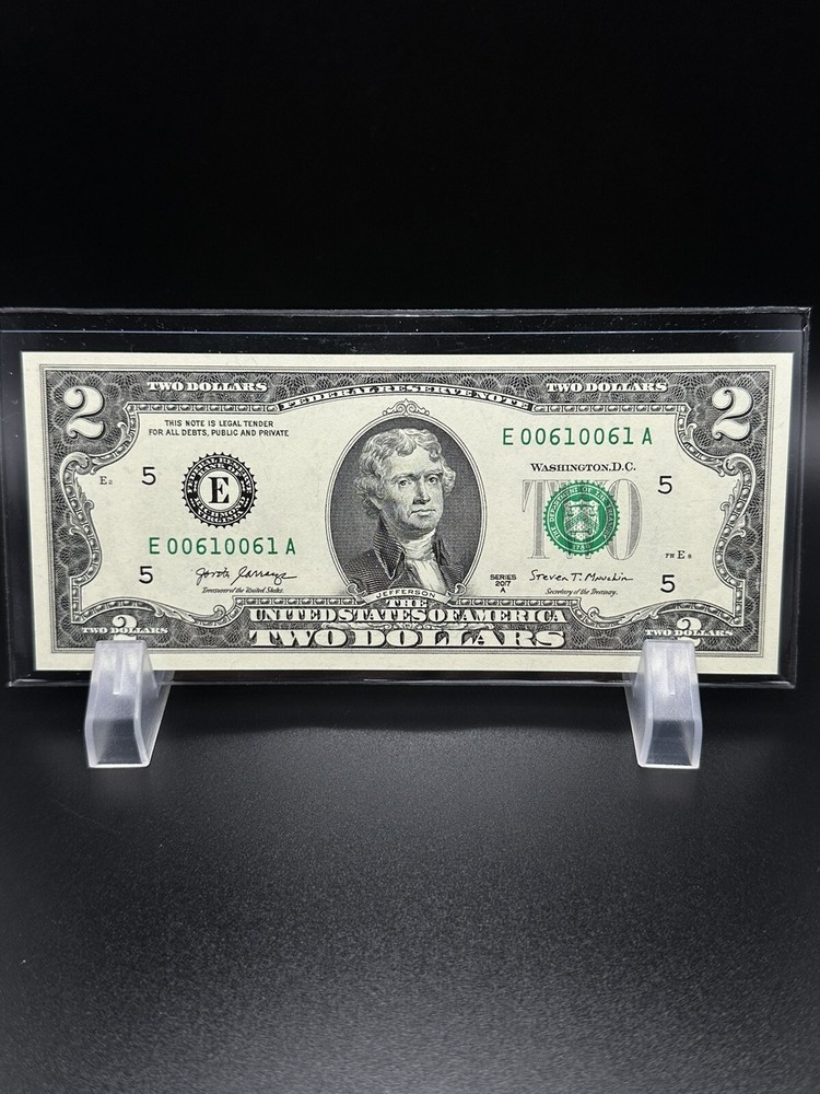 2017 A -$2 Dollars LOW number very nice bill For your collection .