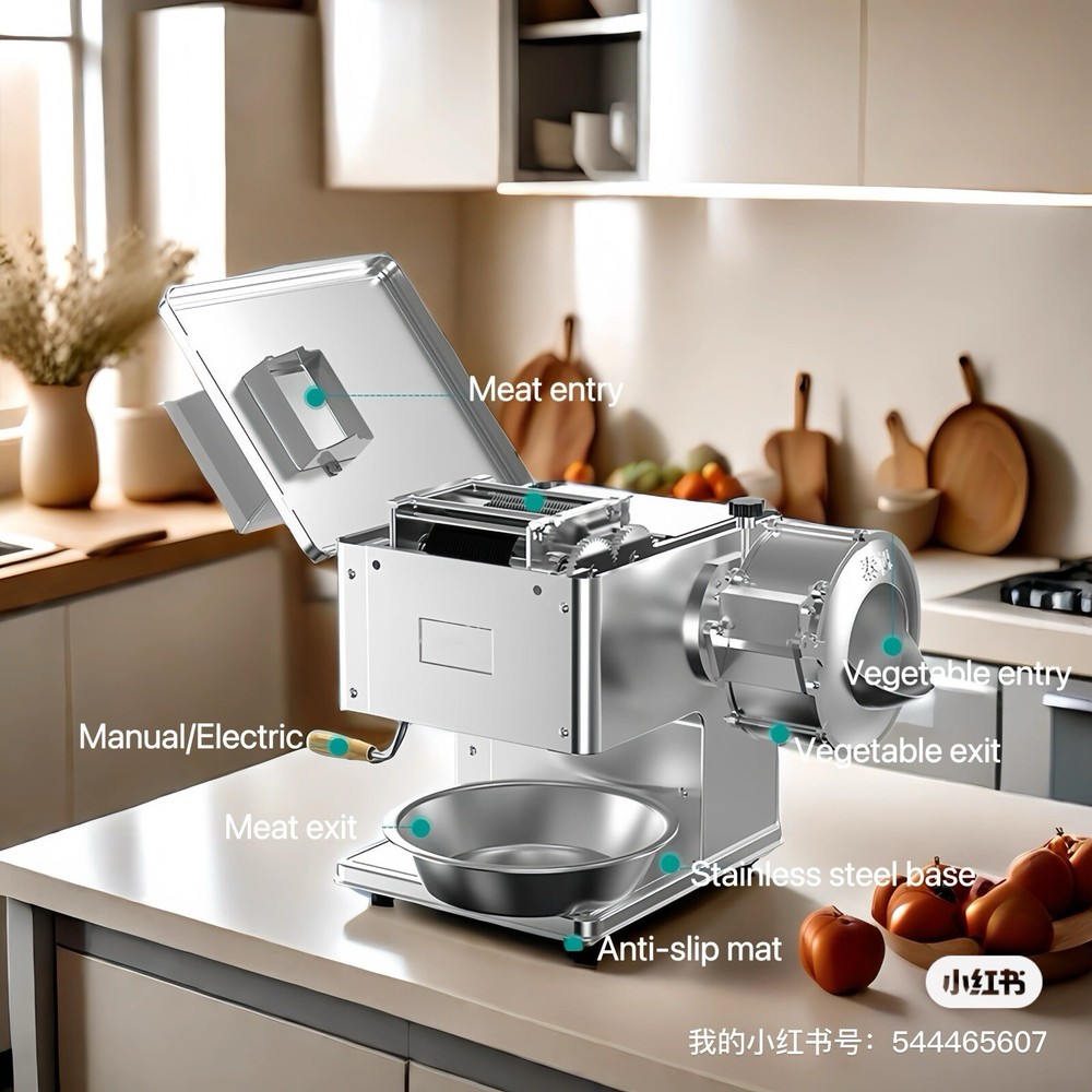 Commercial fully automatic vegetable and meat cutting machine