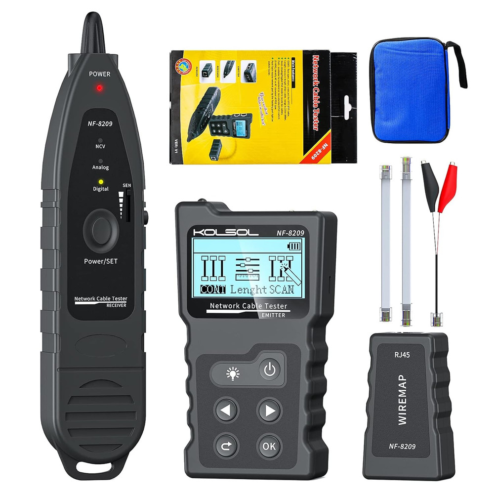 Network Cable Tester, Poe Cable Tester for Cat5E/Cat6/Cat6A, Ethernet Network Te