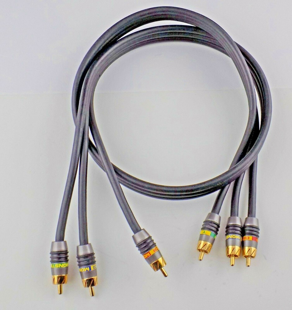 Monster Video 2cv Component Video RCA Cable 2M (6.4 ft)Black High Resolution DVD