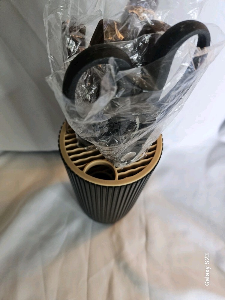 5pc Knife Set With Storage Black