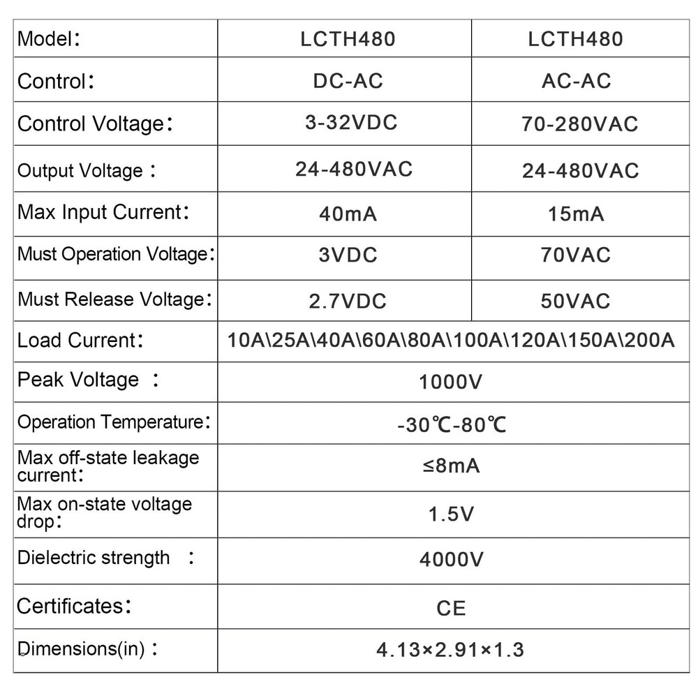 SSR100DA 3 Phase Solid State Relay 100A DC To AC 332VDC 24480VAC Switch