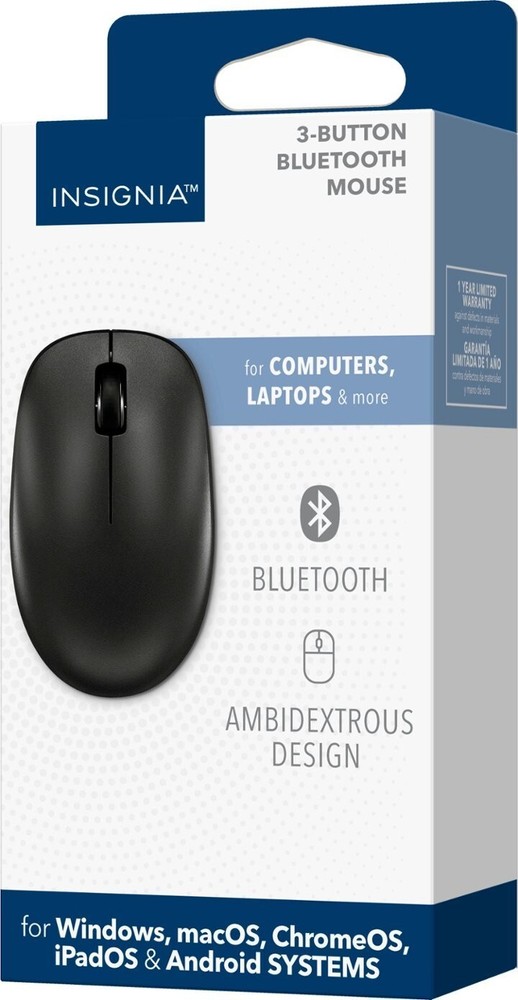 Insignia - Bluetooth 3-Button Mouse - Black