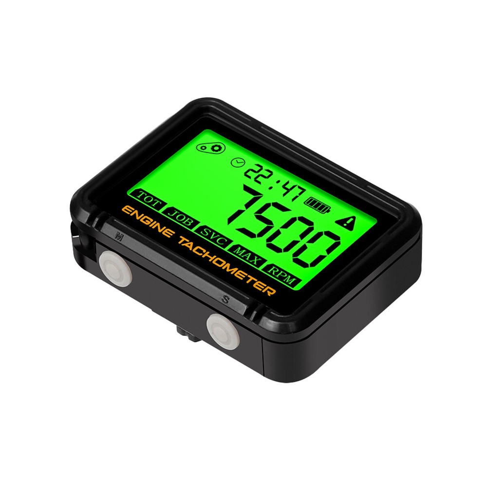Digital LCD Engine Hour Meter Inductive Tachometer Gauge For Car Boat Motorcycle