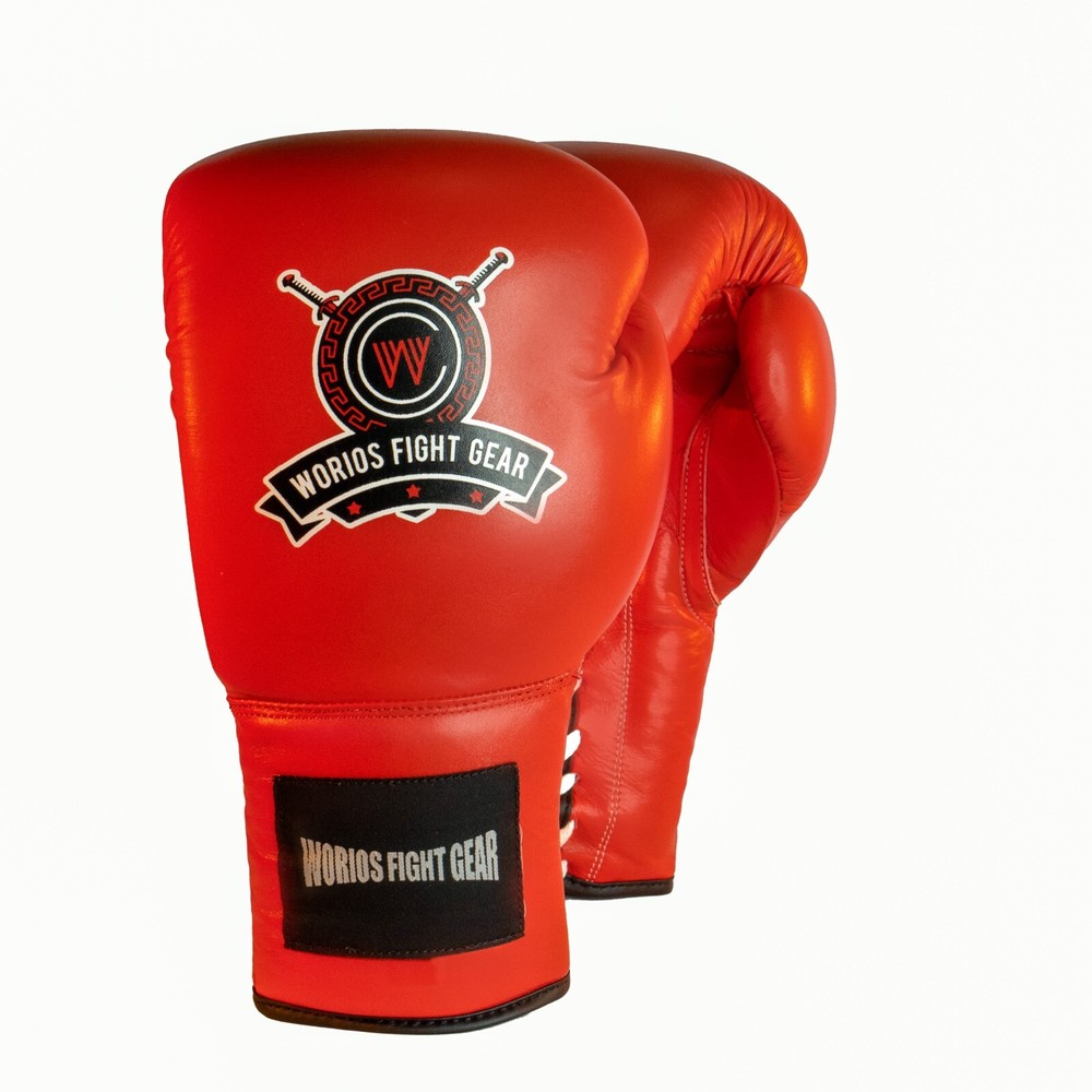 Worios Laces Pro Training Boxing Gloves Genuine Leather