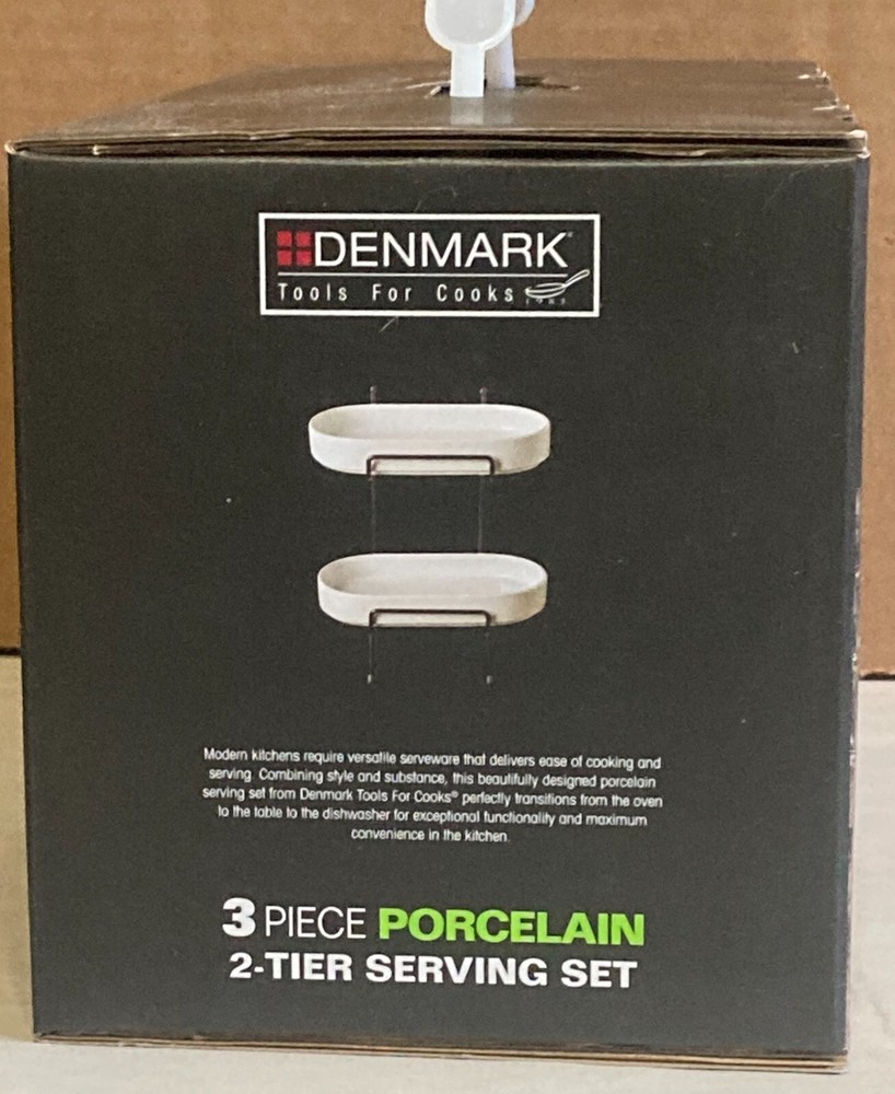 Denmark Tools for Cooks 3pc Porcelain 2-Tier Serving Set
