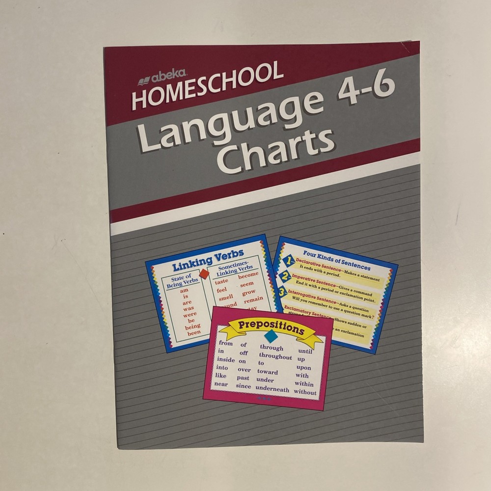 Abeka language Arts 4-6 charts Homeschool