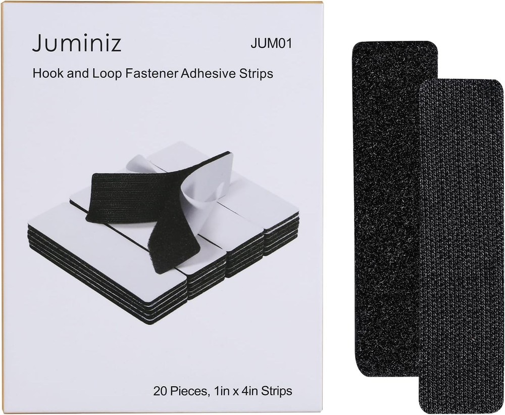20 Sets 1x4 Inch Hook and Loop Fasteners - Heavy Duty Adhesive Strips for Ver...