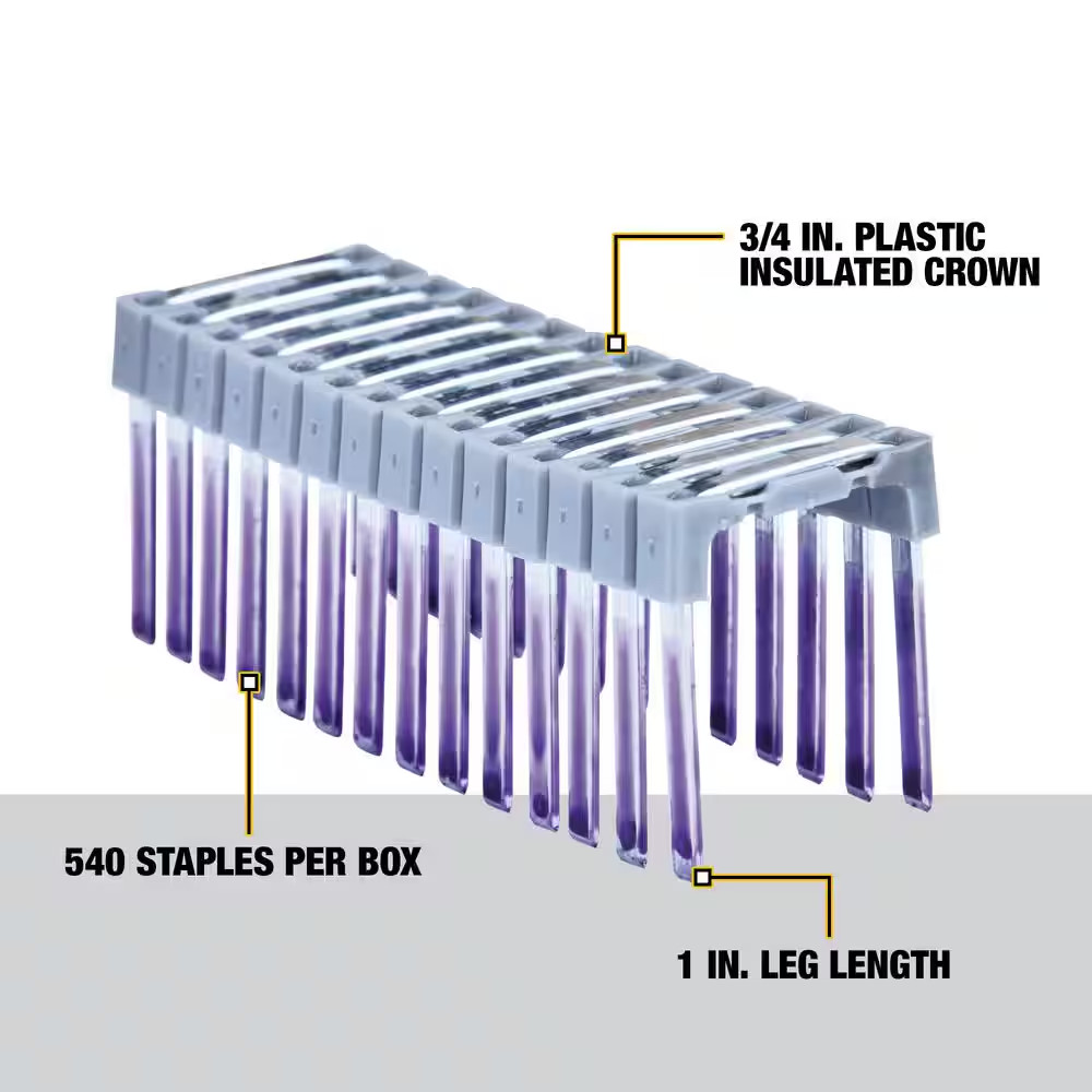 1 In. Insulated Electrical Staples 4 Boxes (540 per Box)