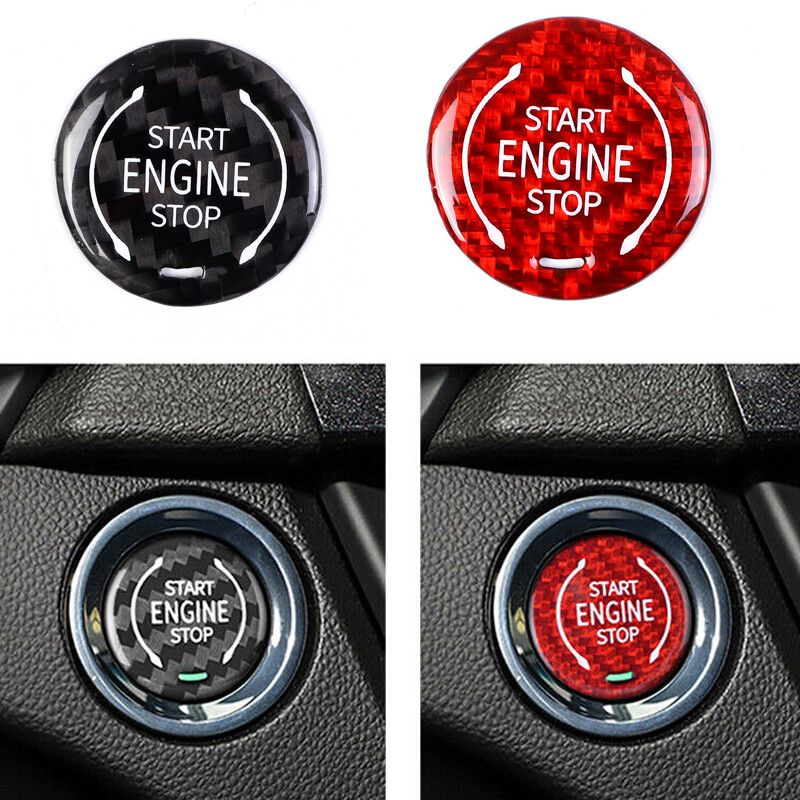 Carbon / Red Engine Start Stop Button Auto Accessories For Corvette C8 2020-2022