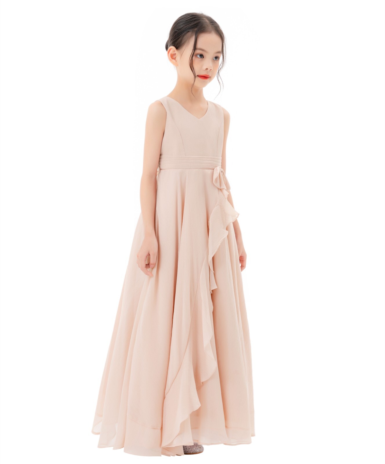 Wedding Chiffon Flower Girl Dress Ruffled Chiffon Dress Formal Dress for Toddler