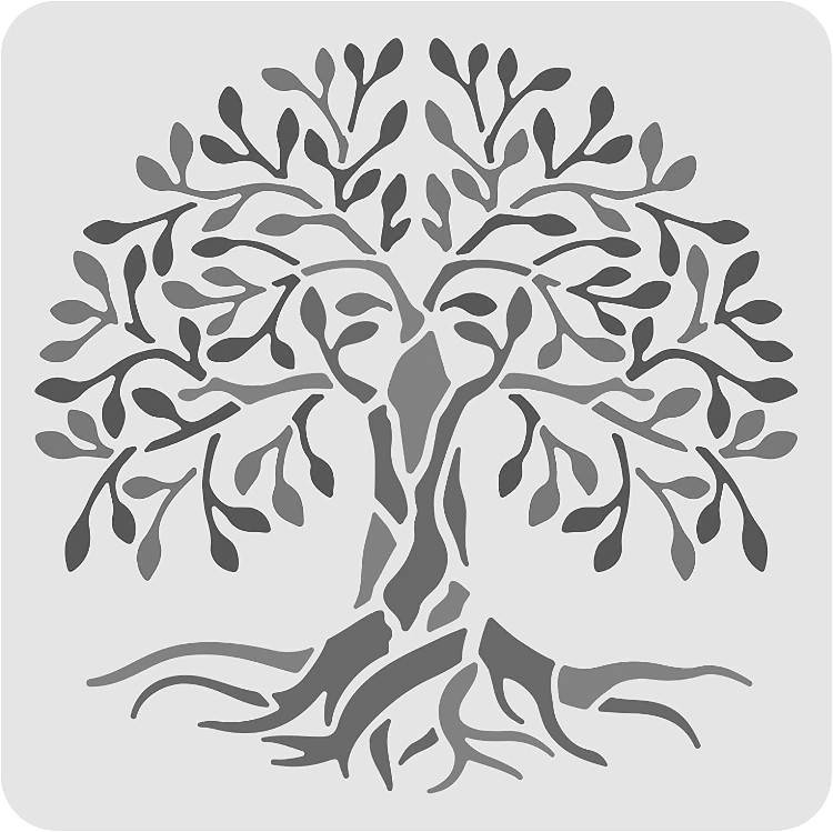 12"x12" Clear Plastic Stencil - Tree (MC464)