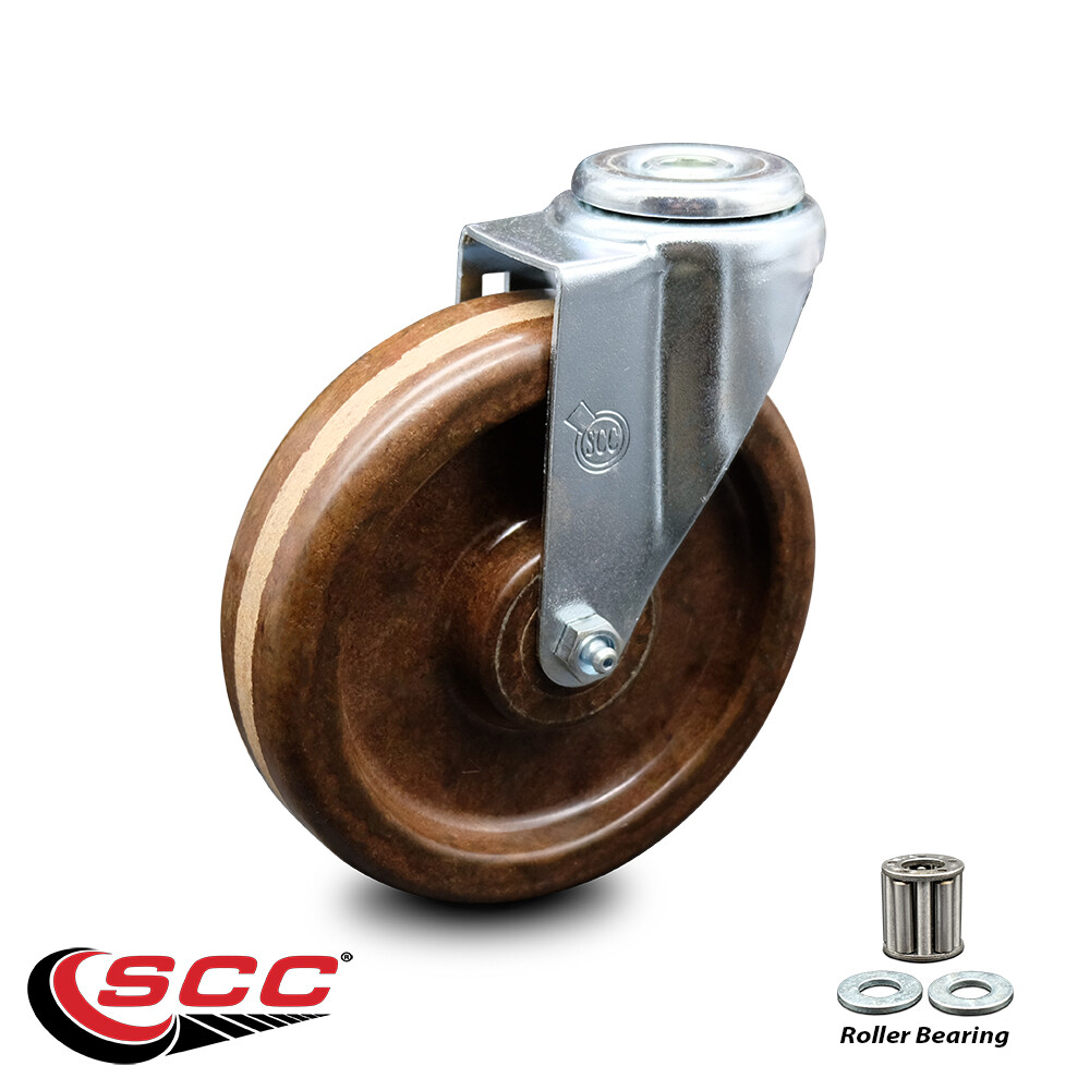 6 Inch High Temp Phenolic Wheel Swivel Bolt Hole Caster Service Caster Brand