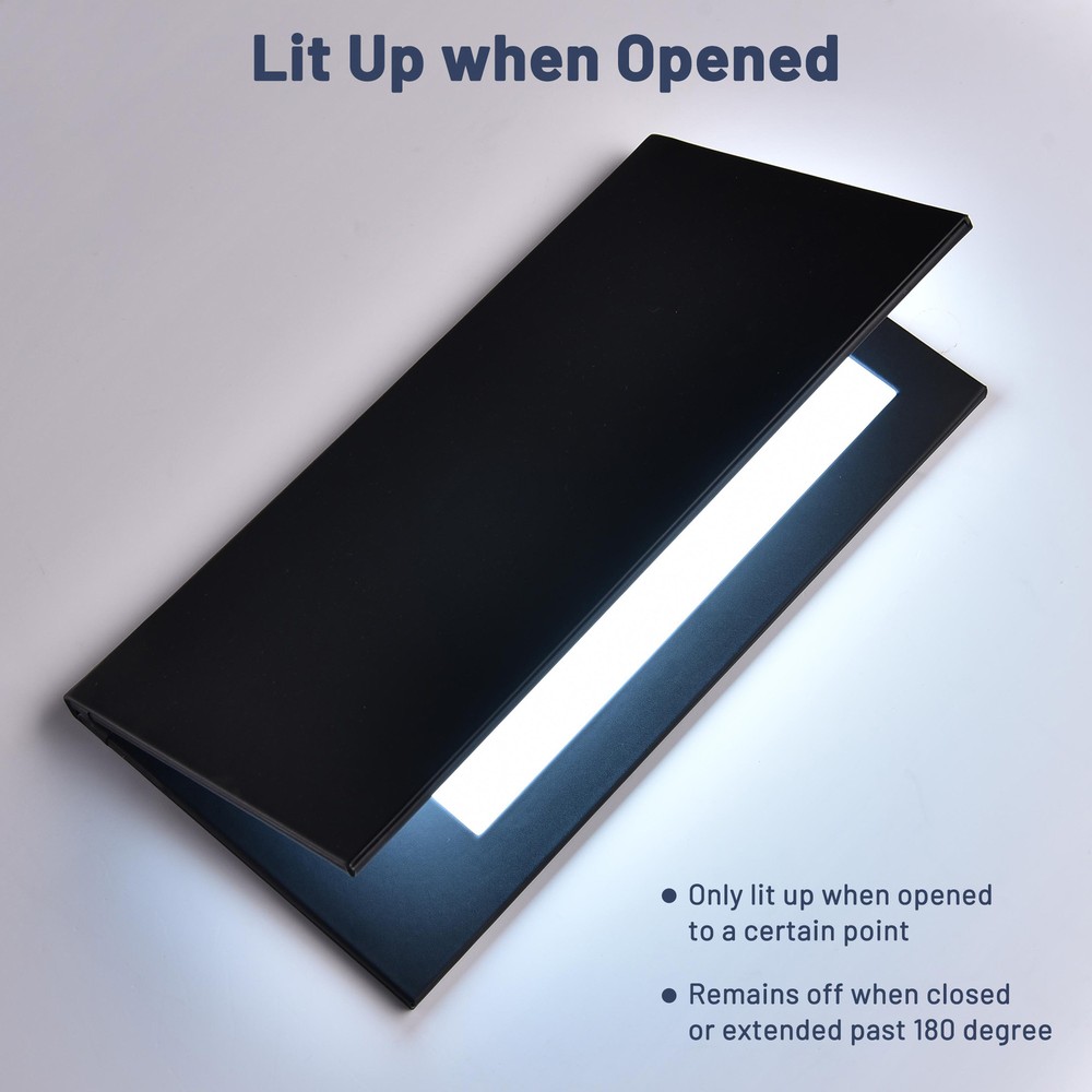 WeChef LED Back Lit Light Menu Holder Cover Folding Double Panel Fits 5"x11"
